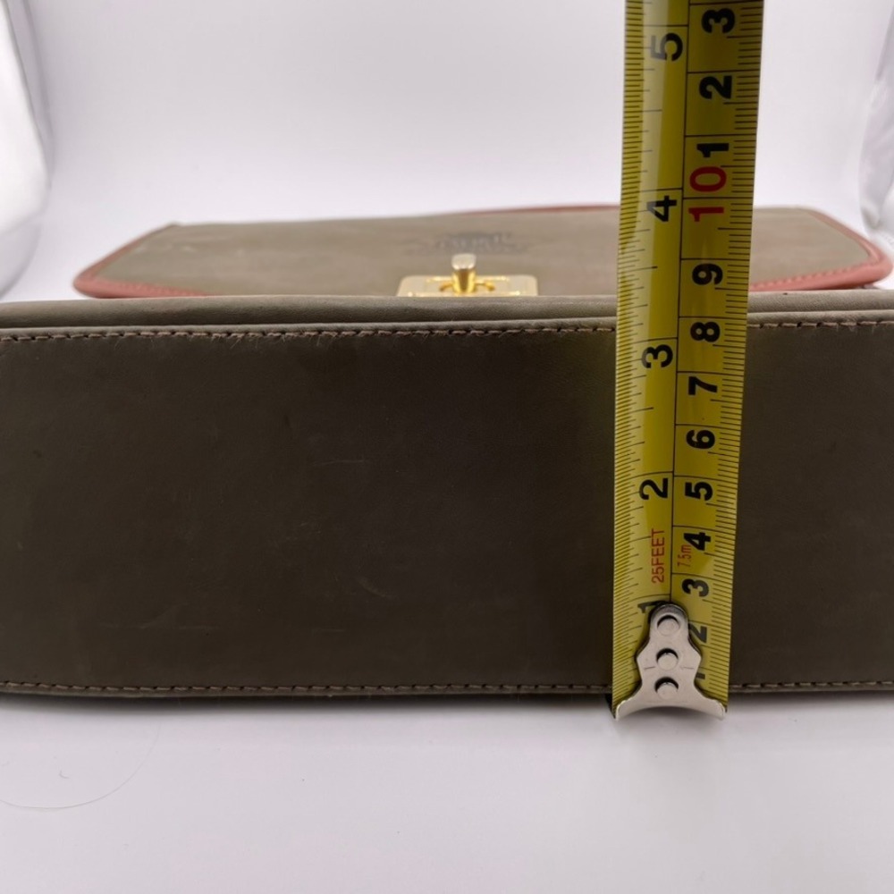 Vintage Emuri Australia Olive Green Leather Satchel Top Handle Bag - Picture 12 of 14